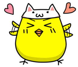 A chick in a cat. sticker #6379010