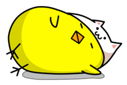 A chick in a cat. sticker #6379014