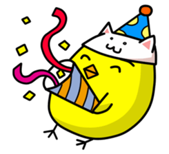 A chick in a cat. sticker #6379015