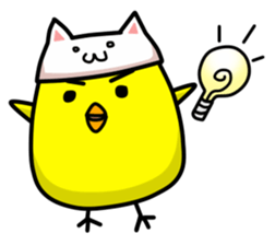 A chick in a cat. sticker #6379031