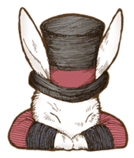 Alice's the white rabbit 2 sticker #6379360