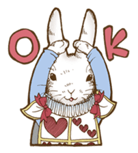 Alice's the white rabbit 2 sticker #6379364
