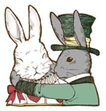 Alice's the white rabbit 2 sticker #6379367