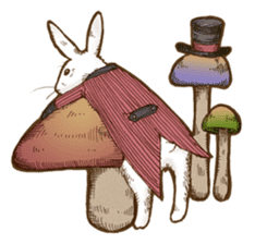 Alice's the white rabbit 2 sticker #6379381