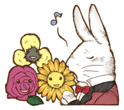 Alice's the white rabbit 2 sticker #6379383