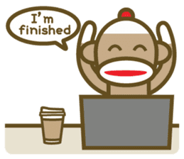 Mr Sock Monkey's happy life sticker #6380083
