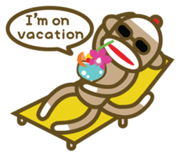 Mr Sock Monkey's happy life sticker #6380100