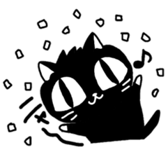 Black cat Nyanta sticker #6384395