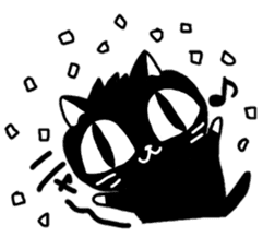 Black cat Nyanta sticker #6384395