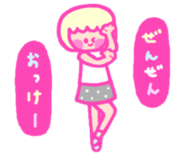 too much blush girl sticker #6384522