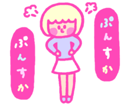 too much blush girl sticker #6384530