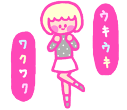 too much blush girl sticker #6384539