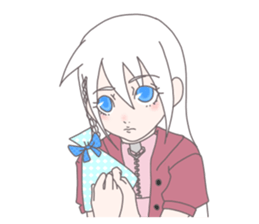 Girl of white hair sticker #6390343