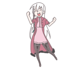 Girl of white hair sticker #6390351