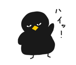 black bird hiyoko sticker #6390366
