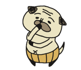 Pug of father and son sticker #6391668