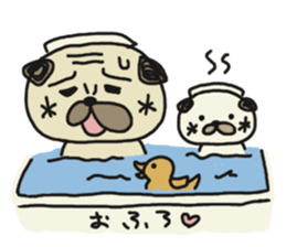 Pug of father and son sticker #6391676