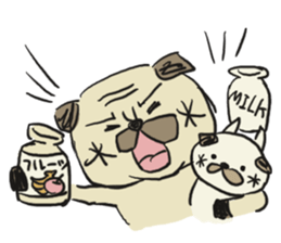 Pug of father and son sticker #6391677