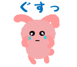 soft pink rabbit sticker #6391922