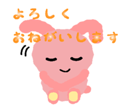 soft pink rabbit sticker #6391946