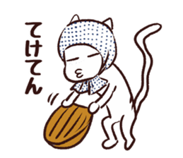 Sticker of a full-cheeked white cat sticker #6392200