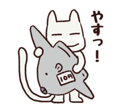 Sticker of a full-cheeked white cat sticker #6392207