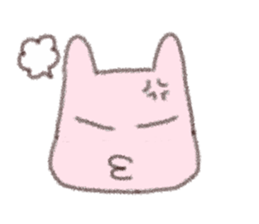 Sticker of a full-cheeked white cat sticker #6392222