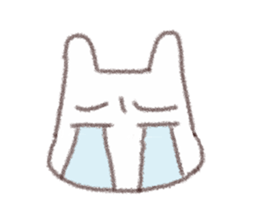 Sticker of a full-cheeked white cat sticker #6392223