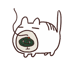 Sticker of a full-cheeked white cat sticker #6392232