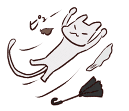 Sticker of a full-cheeked white cat sticker #6392233