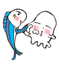 Squid V.S Saury sticker #6394294
