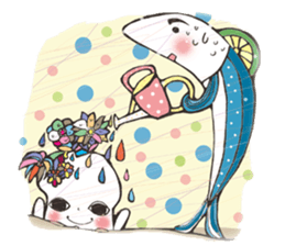 Squid V.S Saury sticker #6394309