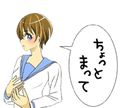 Shining eyes high school girls sticker #6396198