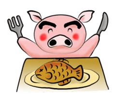 Big eyebrow pig sticker #6402804