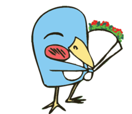 Cartoon blue penguin sticker #6405961