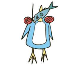 Cartoon blue penguin sticker #6405963