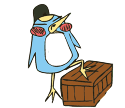 Cartoon blue penguin sticker #6405967