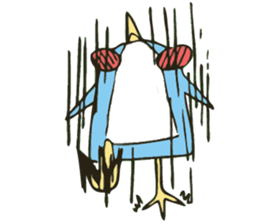 Cartoon blue penguin sticker #6405972