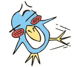Cartoon blue penguin sticker #6405974