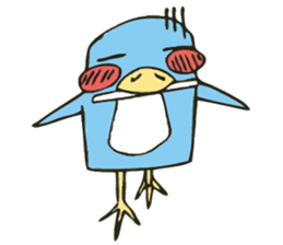 Cartoon blue penguin sticker #6405976