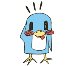 Cartoon blue penguin sticker #6405977