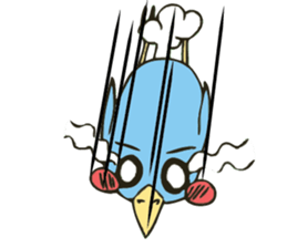 Cartoon blue penguin sticker #6405978