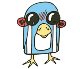 Cartoon blue penguin sticker #6405981
