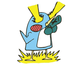 Cartoon blue penguin sticker #6405983