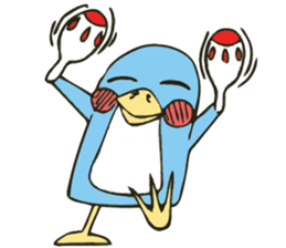 Cartoon blue penguin sticker #6405993