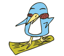 Cartoon blue penguin sticker #6405995