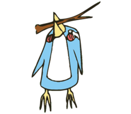 Cartoon blue penguin sticker #6405996