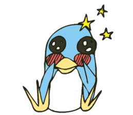 Cartoon blue penguin sticker #6405998