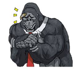 Office worker gorilla 2 sticker #6408618