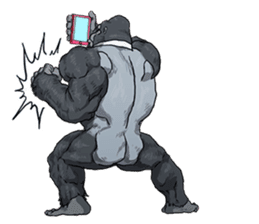 Office worker gorilla 2 sticker #6408632